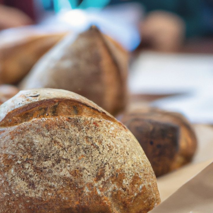 Crusty loaves on brown paper